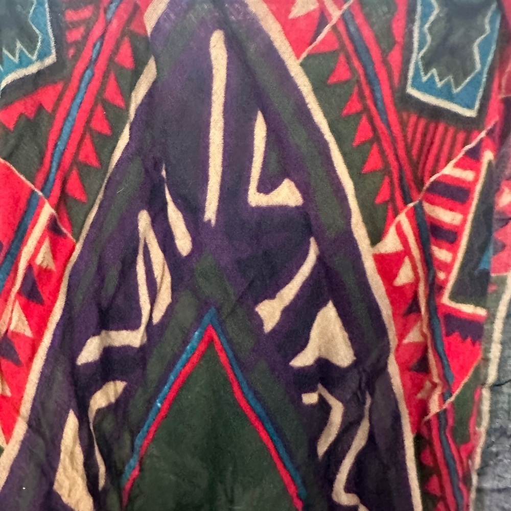 Two Colorful Geometric Patterned Scarves - Picture 6 of 7